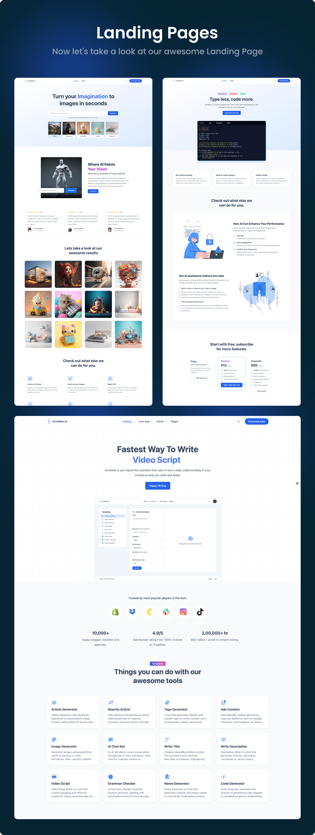 Landing Page Screen